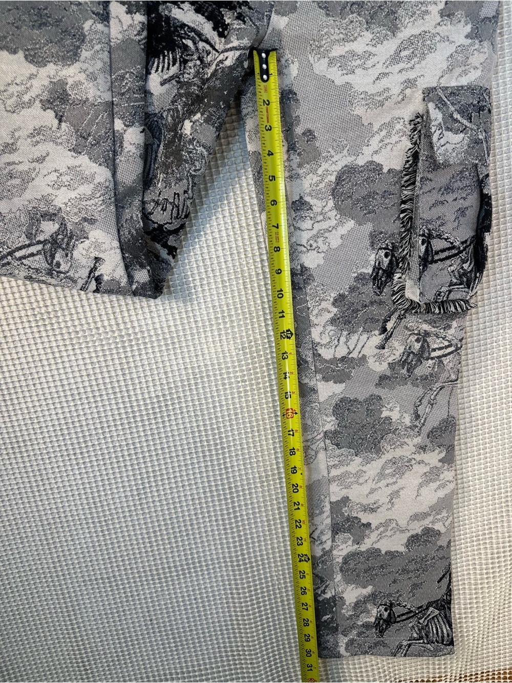 Rebel Vengeance Grim Reaper Skeleton Horse Tapestry Cargo Pants Grey Black 30 - Picture 4 of 12